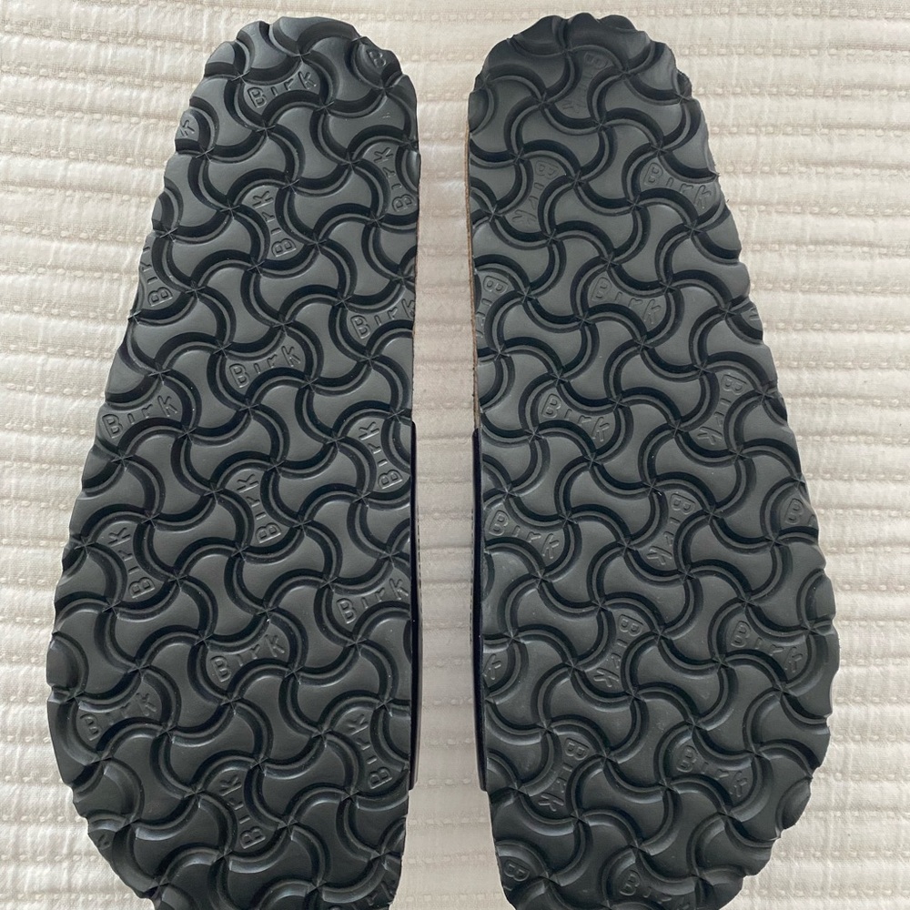 Birkenstock Black Slides with Gold Accents - Picture 7 of 10